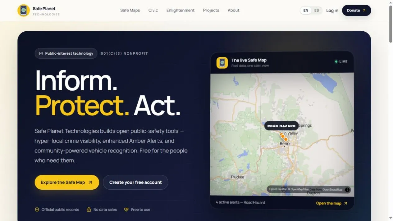 Safe Planet Technologies — Website preview