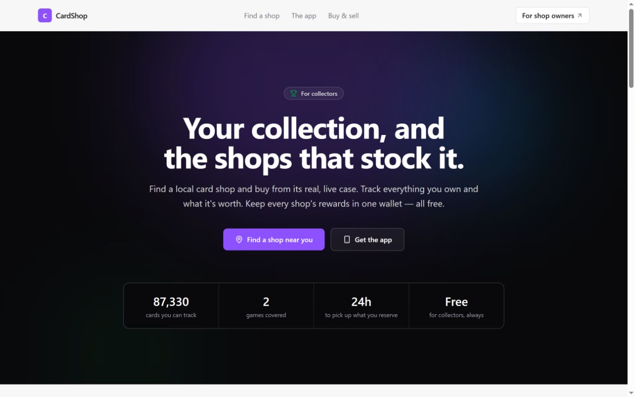 CardShop — interface preview